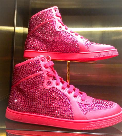 cheap hot pink gucci sneakers|pink gucci sneakers high top.